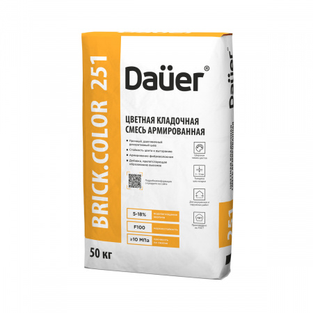 Цветная кладочная смесь армированная Dauer BRICK.COLOR 251 серая 50 кг