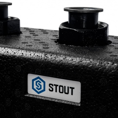 Стальной распределительный коллектор Stout 3(5) отопительных контура, в теплоизоляции DN 25